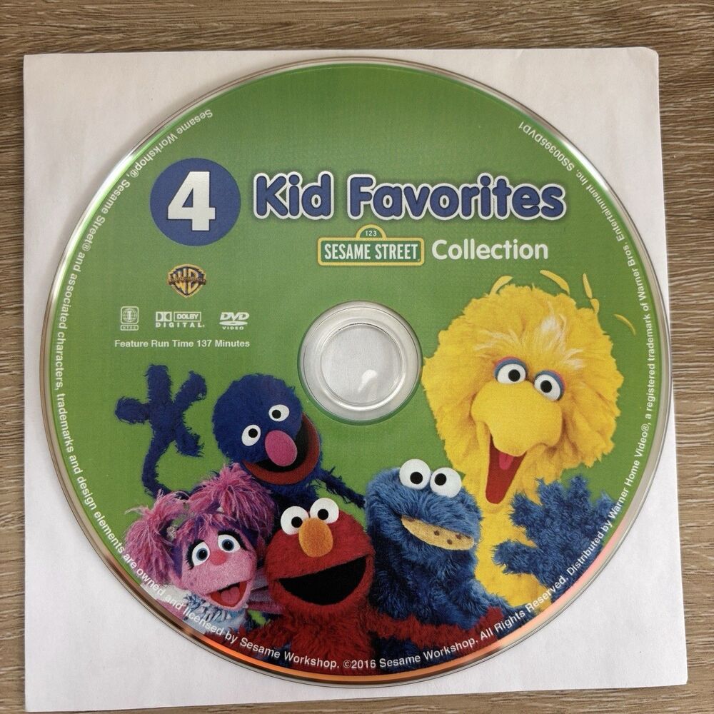 Sesame Street 4 Kid Favorites Collection DVD Elmo Big Bird Cookie Disc Only